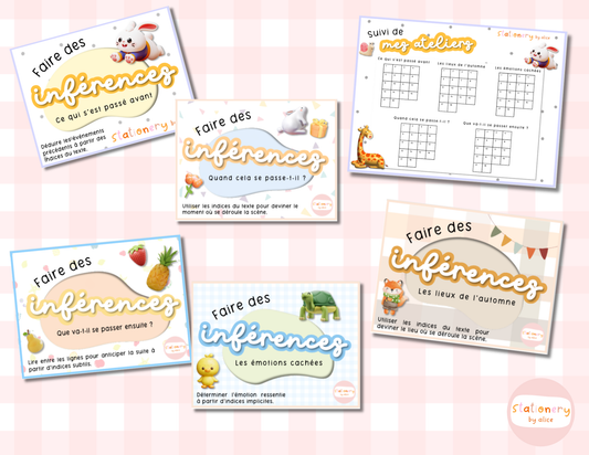 Ateliers de lecture – Inférences (5 ateliers complets)