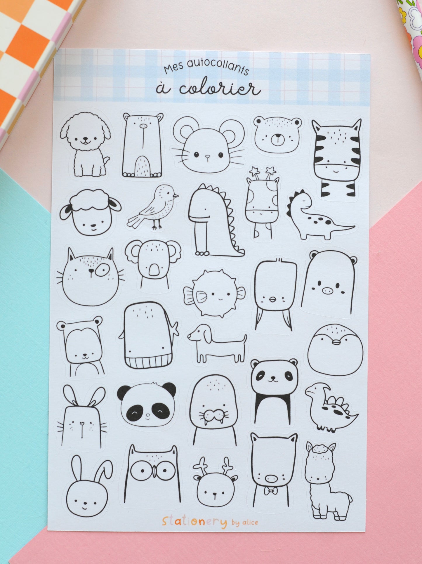 Autocollants à colorier