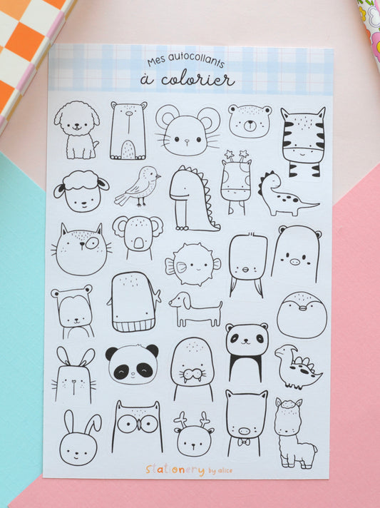 Autocollants à colorier