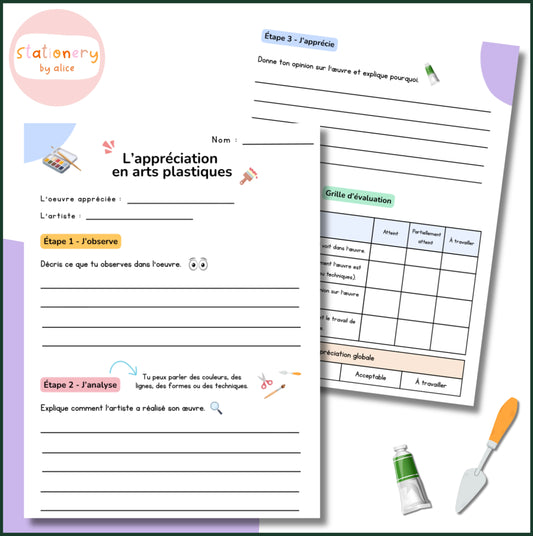 L’appréciation en arts plastiques